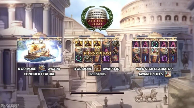 Ancient Rome Deluxe AI - schermata principale dei rulli e interfaccia