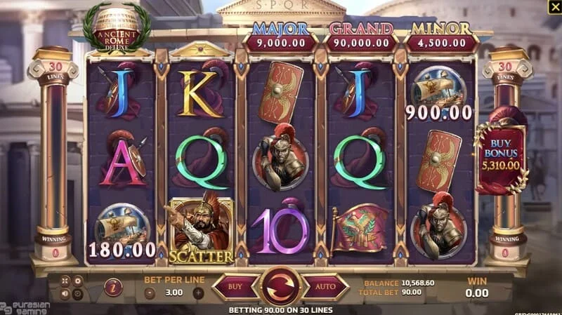 Ancient Rome Deluxe AI - schermata bonus con premi aggiuntivi